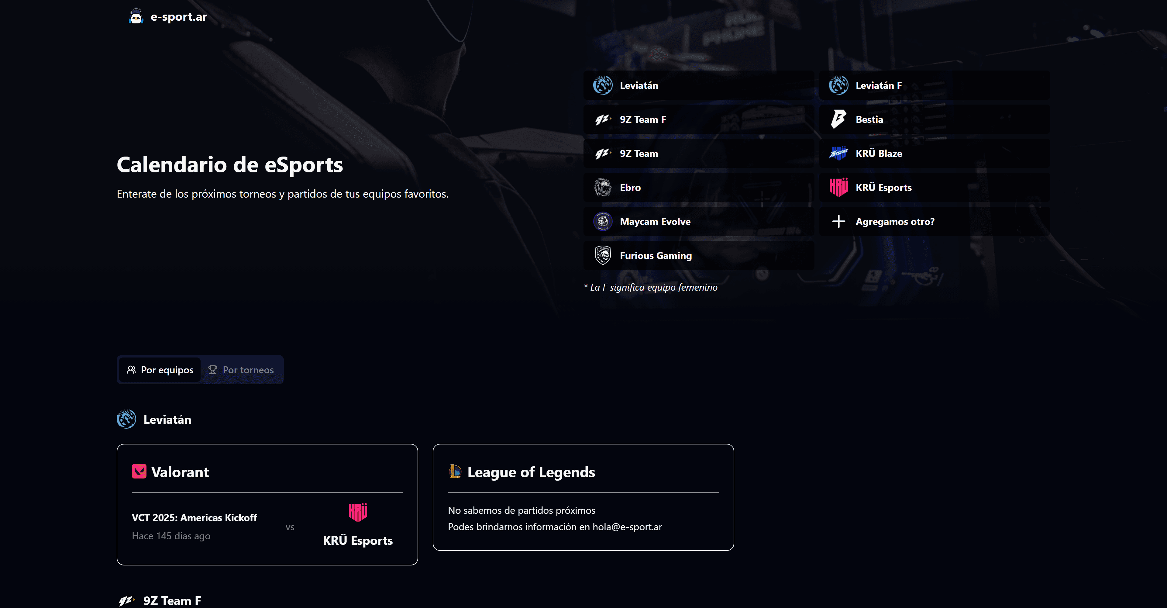 Screenshot of Esport Argentina