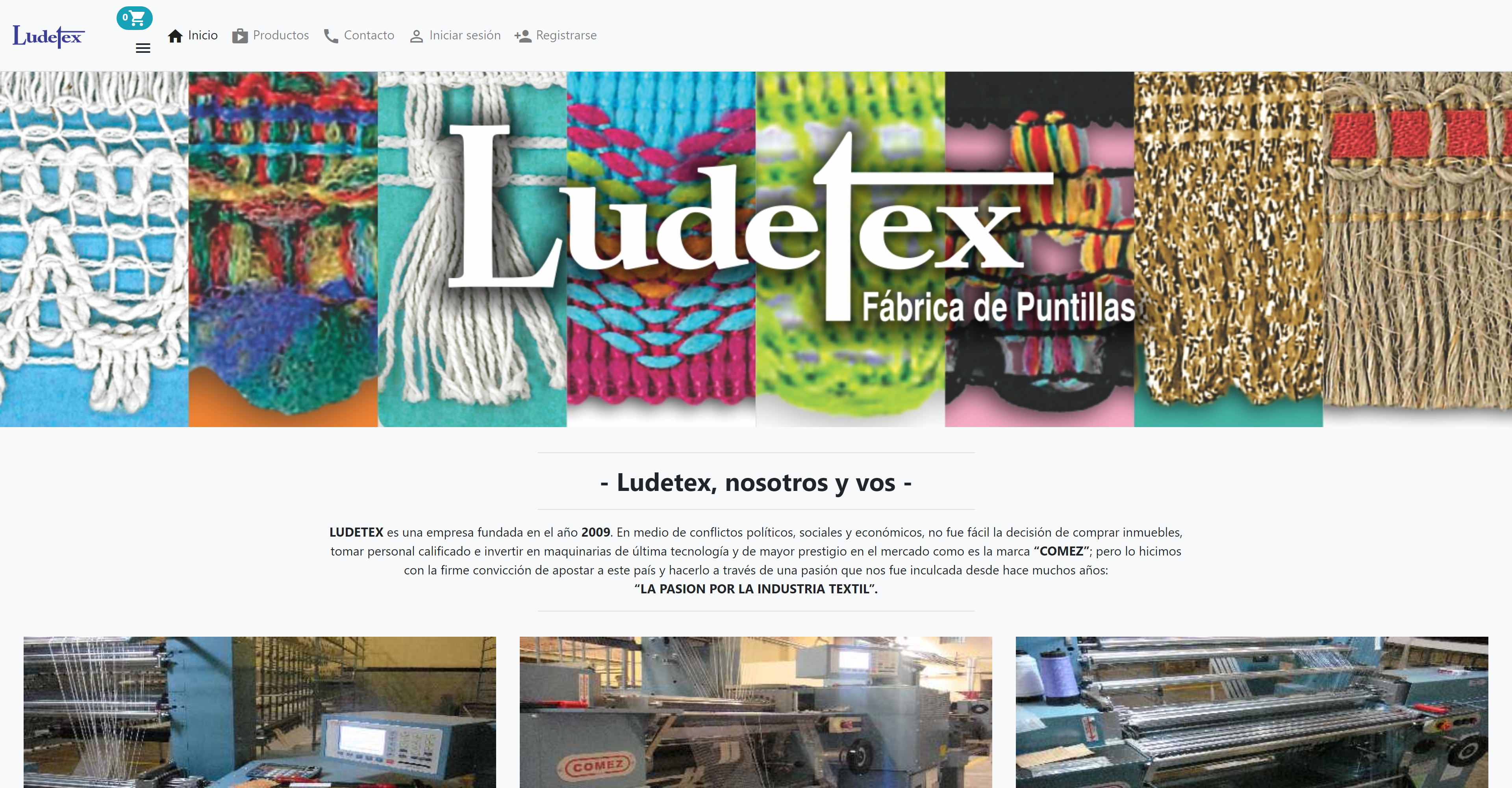 Screenshot of Ludetex E-Commerce